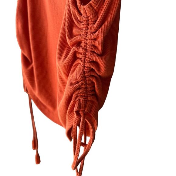 BCBGeneration Cinched Side String Scoop Neck Cropped Tank Orange Rust Size XL - Picture 3 of 4